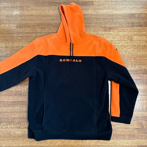 NFL Cincinnati Bengals Fleece Hoodie Orange Black Pullover Mens XL - Picture 1 of 10